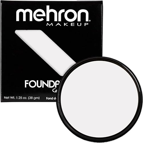 Mehron Makeup Foundation Greasepaint | Stage, Face Paint, Body Paint, Halloween Makeup 1.25 oz (38 g) (WHITE) Beauty & Personal Care Mehron
