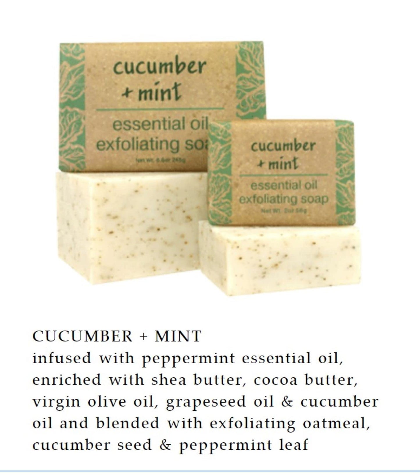 Greenwich Bay Trading Co, Essential Oil Cucumber and Mint Exfoliating Bath Bar Soap, Set of 2, 8.6 Ounces Each Beauty & Personal Care Greenwich Bay Trading Company