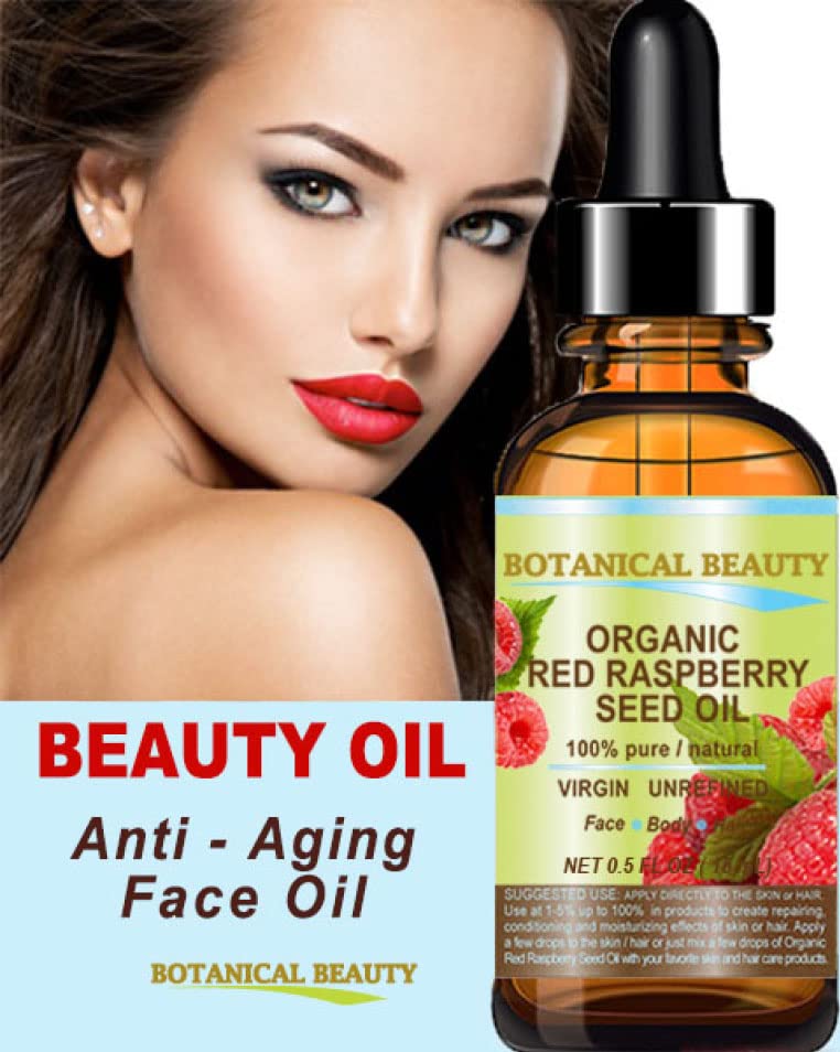 Botanical Beauty Organic RED RASPBERRY SEED OIL 100% Pure Natural Undiluted Virgin Unrefined Cold Pressed Carrier Oil for Face, Skin, Hair, Lip, Nails Beauty & Personal Care Botanical Beauty