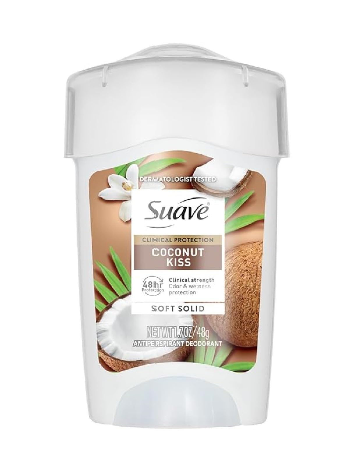 Suave Clinical Antiperspirant Deodorant, Coconut Kiss, for Women and Men, 1.7 oz (1 Pack, Packaging May Vary) Beauty and Personal Care Suave