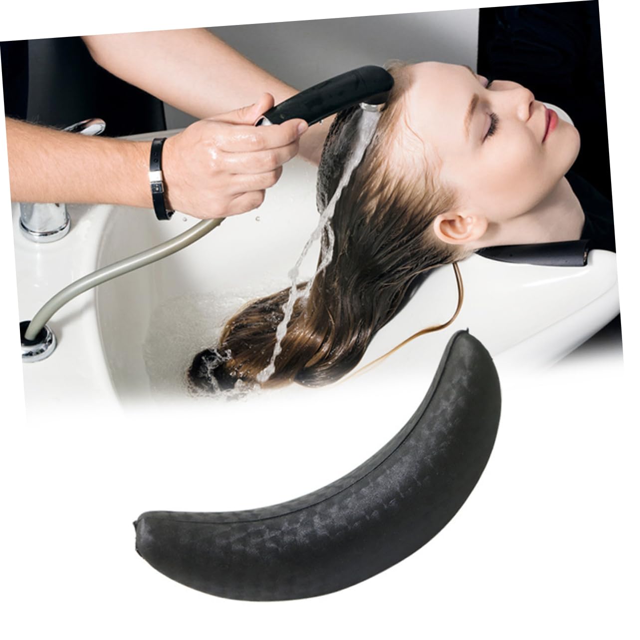 DOITOOL 2pcs U-shaped Shampoo Bowl Gripper Hair Washing Neck Rest Cushion Skin-friendly Gel Pad for Salons and Home Use Reusable Neck Support Beauty and Personal Care DOITOOL