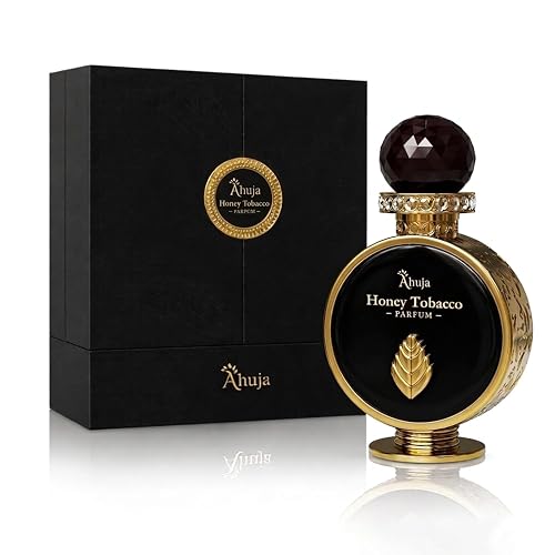 AHUJA Honey Tobacco - 3.4 oz Parfum | Unisex Warm Smoky Scent | 30% Long Lasting Oil | Tobacco Absolute, Honey, Tonka, Amber, Burnt Woods,Luxury Brown Beauty & Personal Care AHUJA