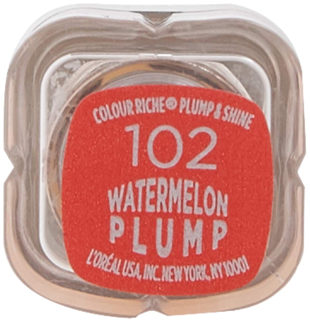 L'Oreal Paris Makeup Colour Riche Plump and Shine Lipstick, for Glossy, Radiant, Visibly Fuller Lips with an All-Day Moisturized Feel, Watermelon Beauty & Personal Care L'Oreal Paris