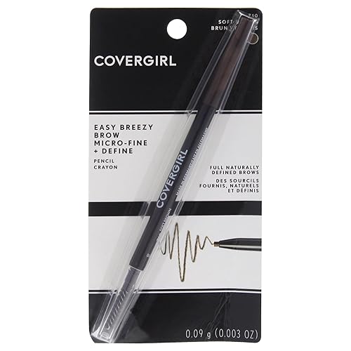 COVERGIRL Easy Breezy Brow Micro-Fine and Define Pencil, Soft Brown, 0.03 Pound , Brown Eyebrow Pencil, No Sharpening Needed, Built in Spoolie, Safe… Beauty & Personal Care COVERGIRL
