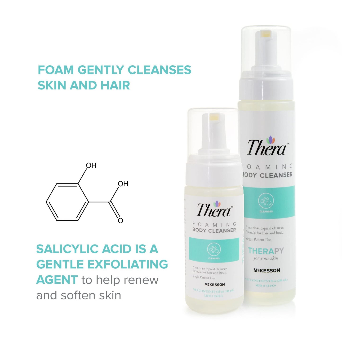 Thera Foaming Body and Hair Cleanser, Rinse-Free Exfoliating Foam, 5 oz, 1 Count Beauty & Personal Care Thera