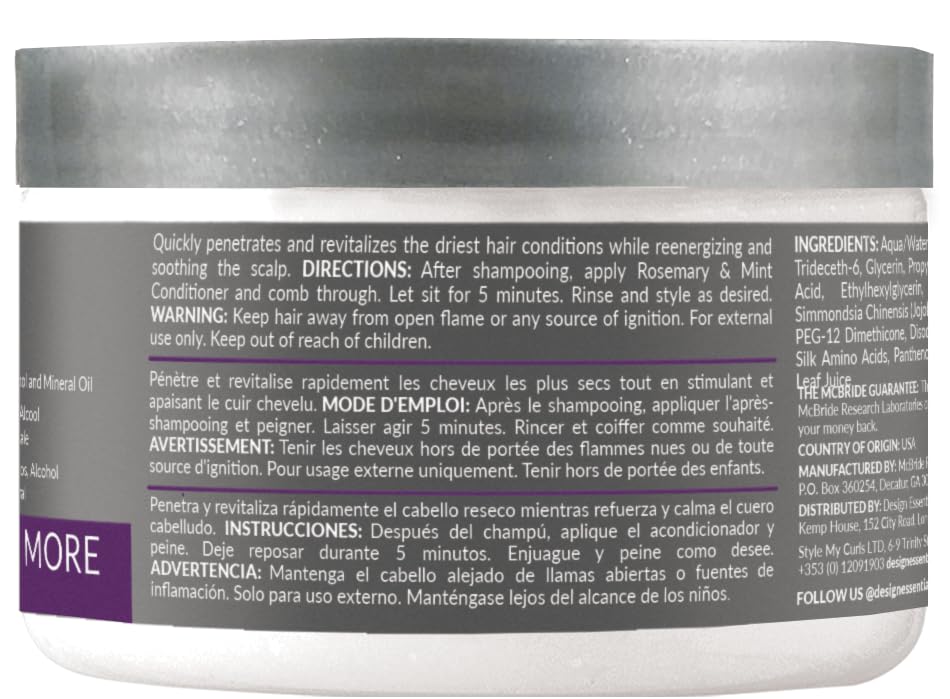 Design Essentials Rosemary & Mint Stimulating Super Moisturizing Conditioner for Dry, Thick, or Brittle Hair; Sulfate-Free, Stimulates Scalp Beauty & Personal Care Design Essentials