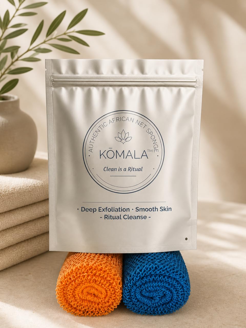 K?MALA African Net Sponge - Authentic Exfoliating Bath Net - Long-Lasting Body Scrubber for Smooth Skin, Ingrown Hair Prevention & Deep Clean Beauty and Personal Care K?MALA