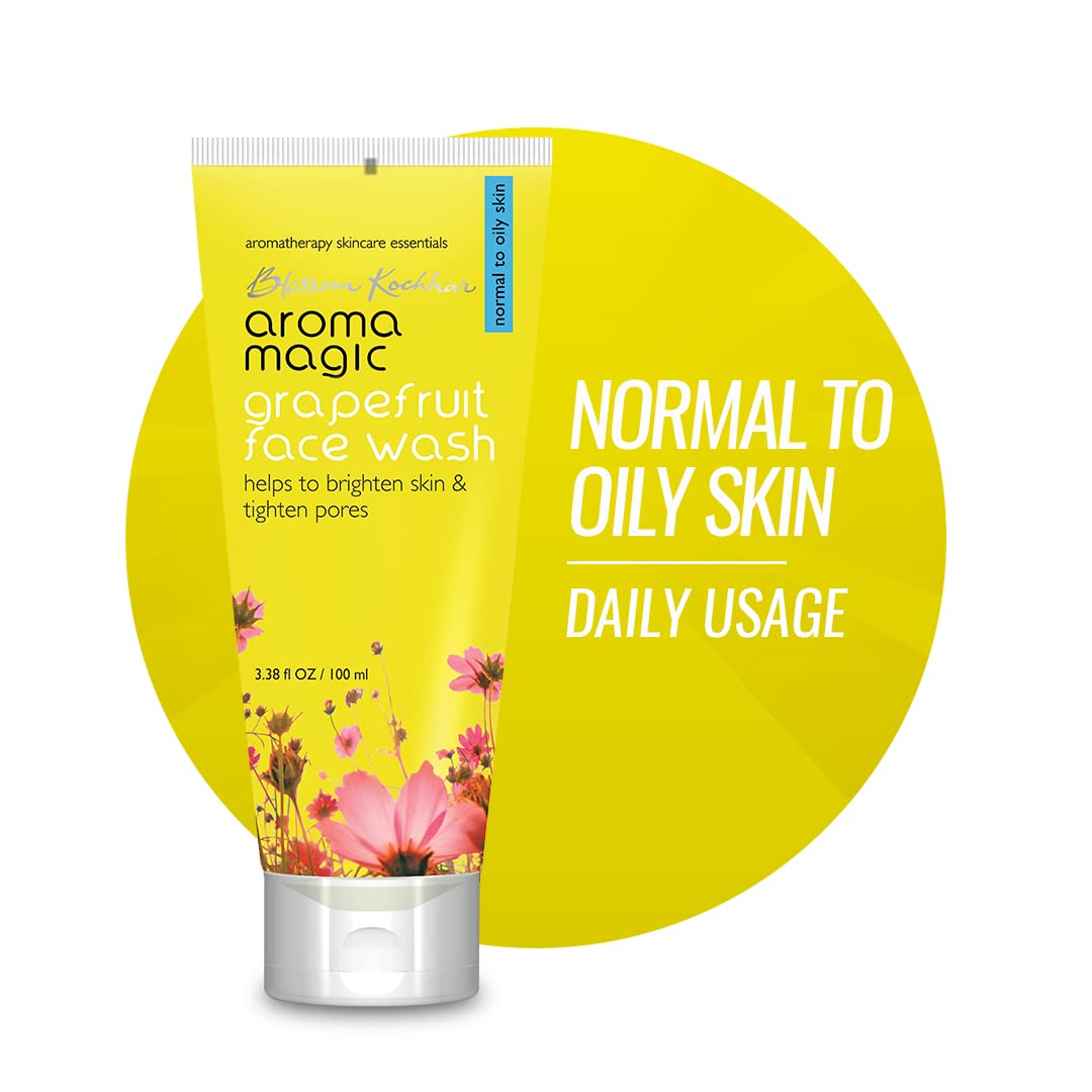 Aroma Magic Grapefruit Face Wash | Daily Cleanser for Normal to Oily Skin | Controls Oil, Tightens Pores, Revives & Refreshes Skin | Day & Night Use | Beauty & Personal Care Aroma Magic