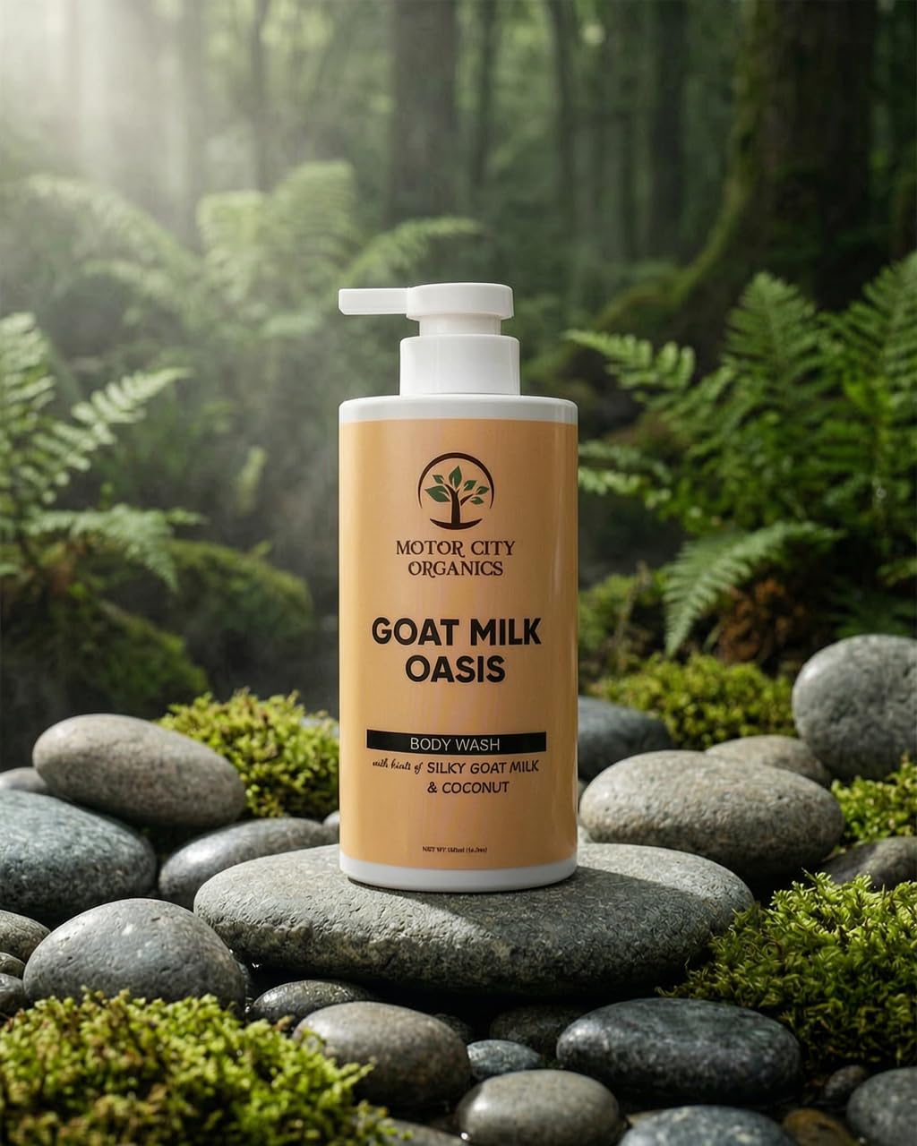 Motor City Organics Goat Milk Oasis Body Wash | Goat Milk Proteins + Lactic Acid | 16.9 oz | Paraben-Free | All Skin Types Beauty & Personal Care Motor City Organics