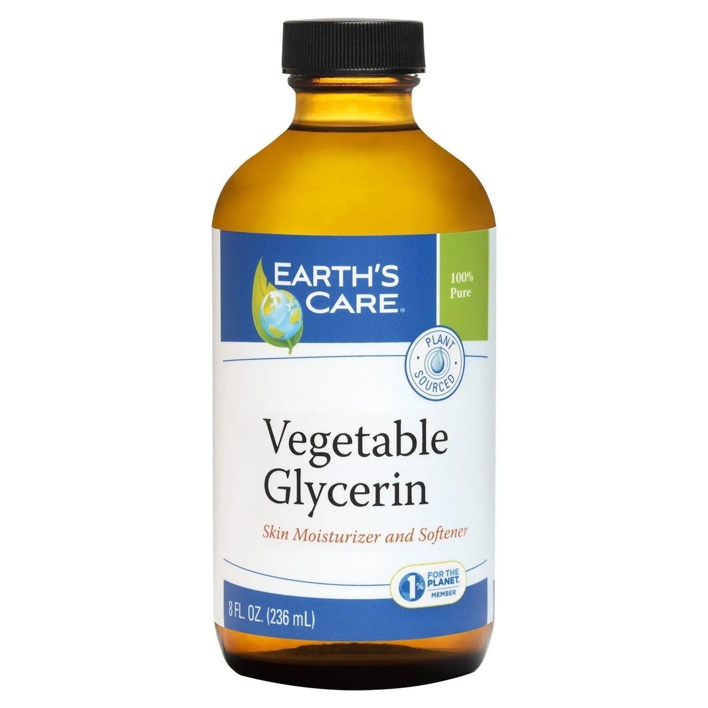 Earth's Care Vegetable Glycerin, 100% Pure Liquid Glycerine for Hair, Skin and DIY Projects, Glass Bottle, 8 FL. OZ. Beauty & Personal Care Earth's Care