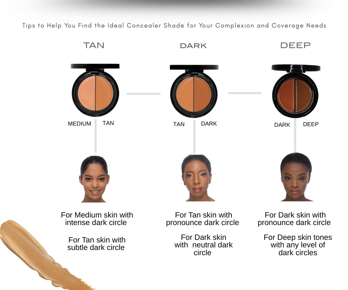 EVE PEARL Dual Salmon Concealer Full Coverage Under Eye Concealer Smooth Skin Treatment Brighten Makeup Hydrate Skincare (Tan) Beauty & Personal Care EVE PEARL