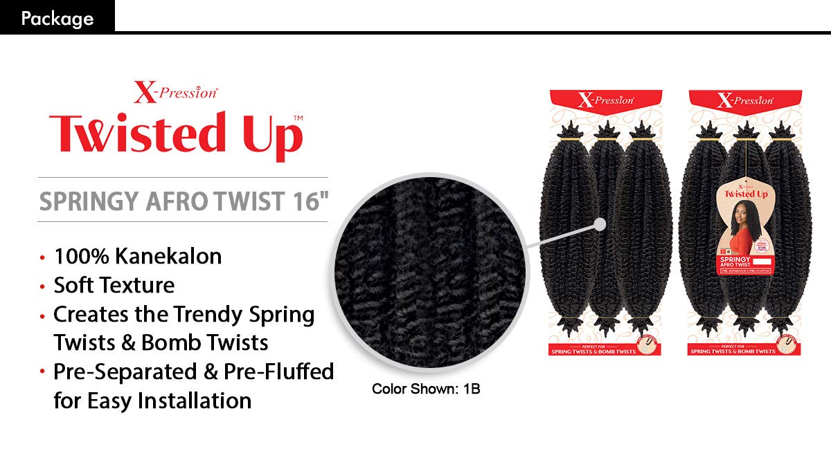 MULTI PACK DEALS! Outre Synthetic Braid - X PRESSION TWISTED UP SPRINGY AFRO TWIST 16 (1-PACK, 2T1B/27)