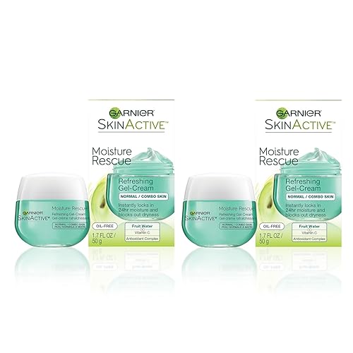 Garnier Moisture Rescue Refreshing Gel-Cream for Normal/Combo Skin, Oil-Free, 1.7 Oz (50g), 2 Count (Packaging May Vary) Beauty & Personal Care Garnier