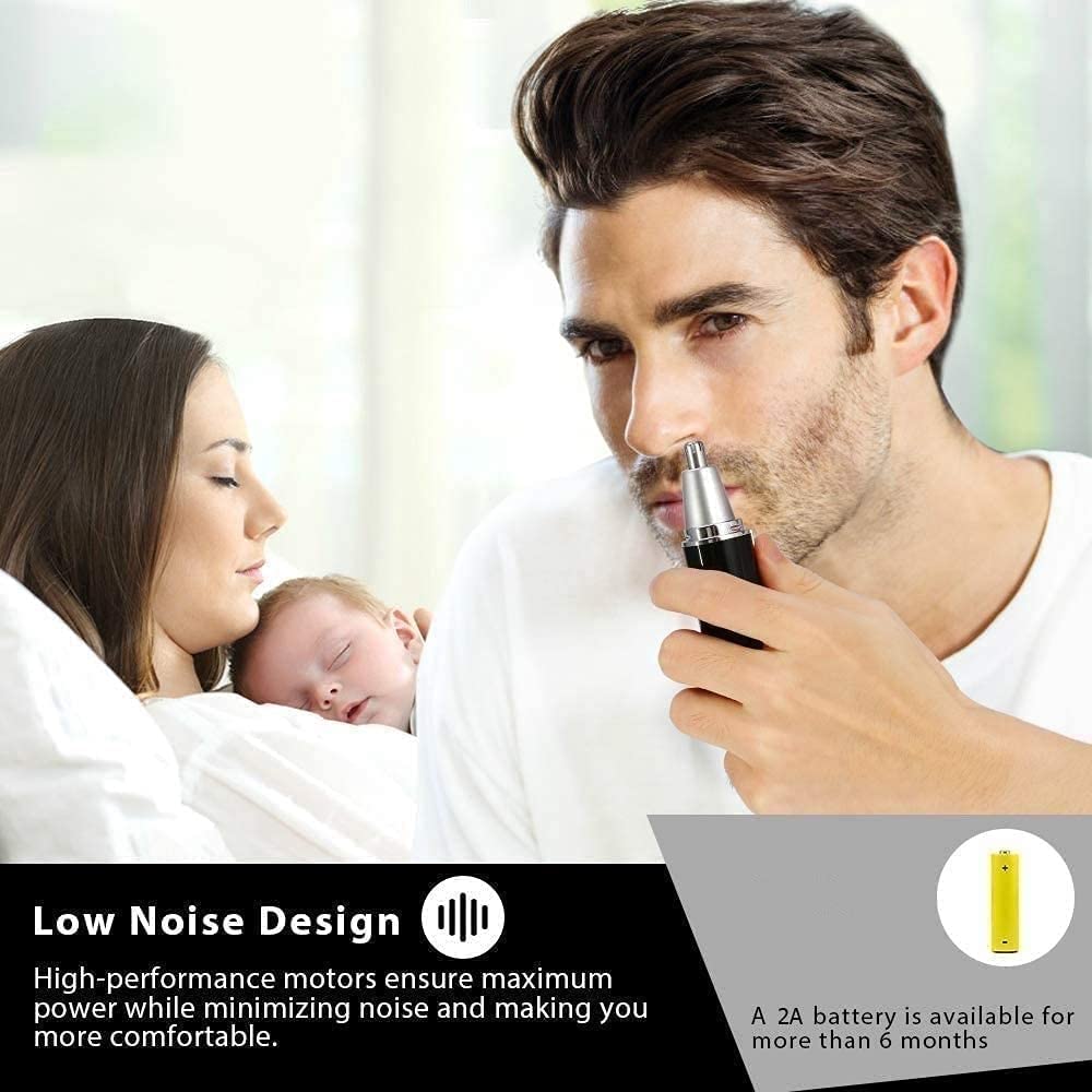 LEONYS Nose and Ear Hair Trimmer, Portable Nose Hair Trimmer for Men and Women, Battery-Operated Waterproof Stainless Steel Head, Easy to Clean Beauty and Personal Care LEONYS