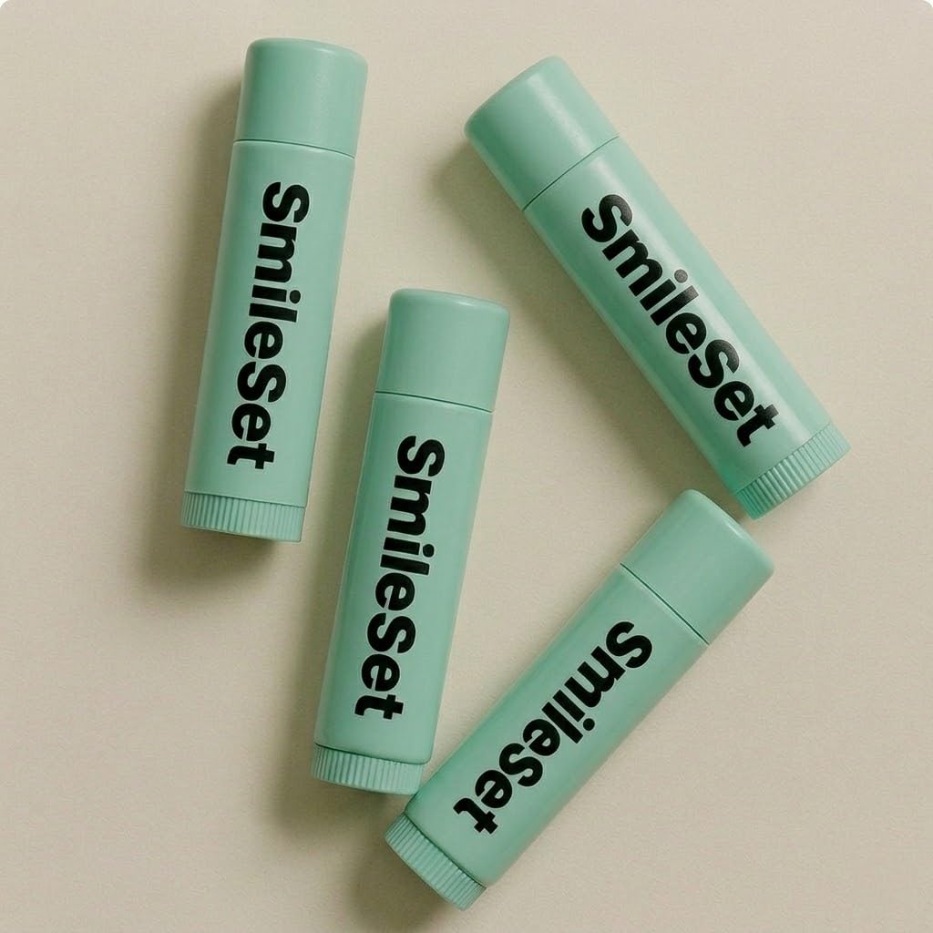 Smile Set Premium Hydrating Lip Balm Twist-Up Tubes - Extra Moisturizing Lip Balm with Mineral Oil - Pack of 4 Beauty and Personal Care SmileSet