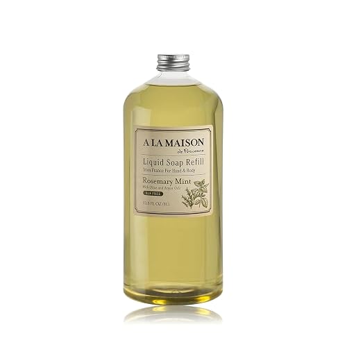 A LA MAISON Rosemary Mint Natural Hand Wash Made with Essential Oils - Biodegradable, Plant-Based, Vegan, Cruelty-Free 33.8 Fl Oz Refill Bottle, 1 Beauty & Personal Care A LA MAISON