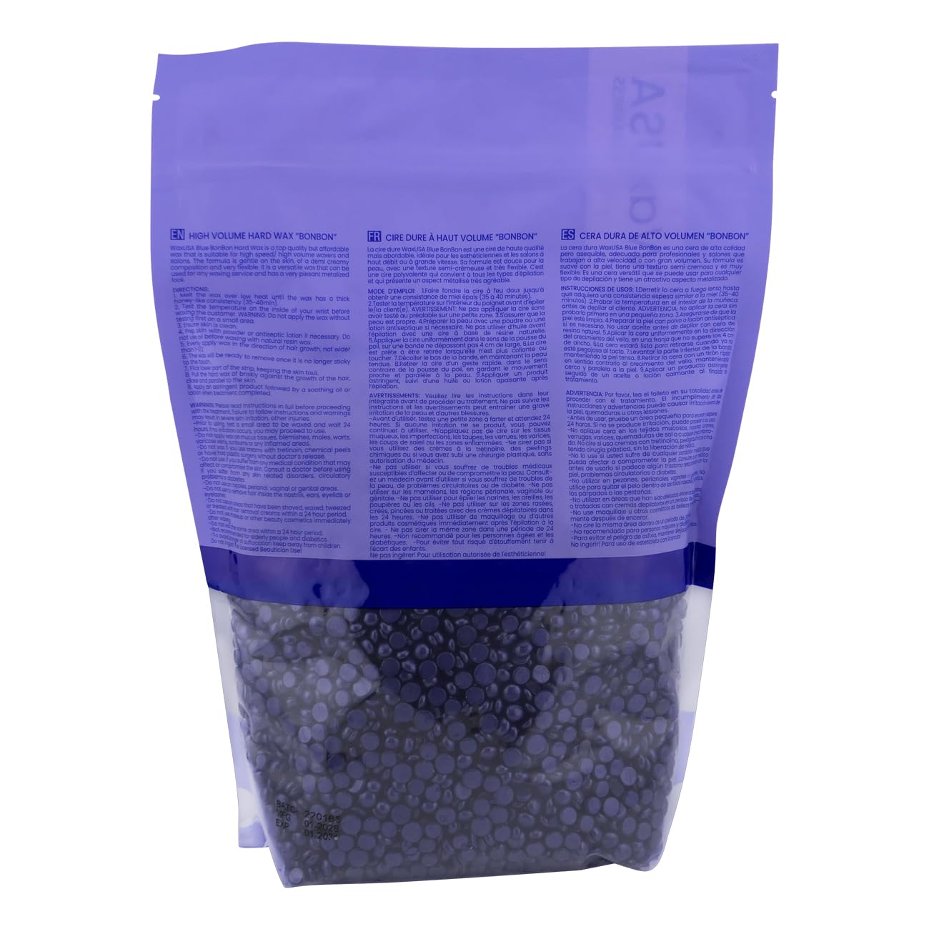 Waxness WaxUSA Blue Bonbon High Volume Hard Wax Beads Bulk 1.76 lb - Pack of 12 (21.12 lb) - Demi Creamy - Made in Italy Beauty and Personal Care WAXUSA