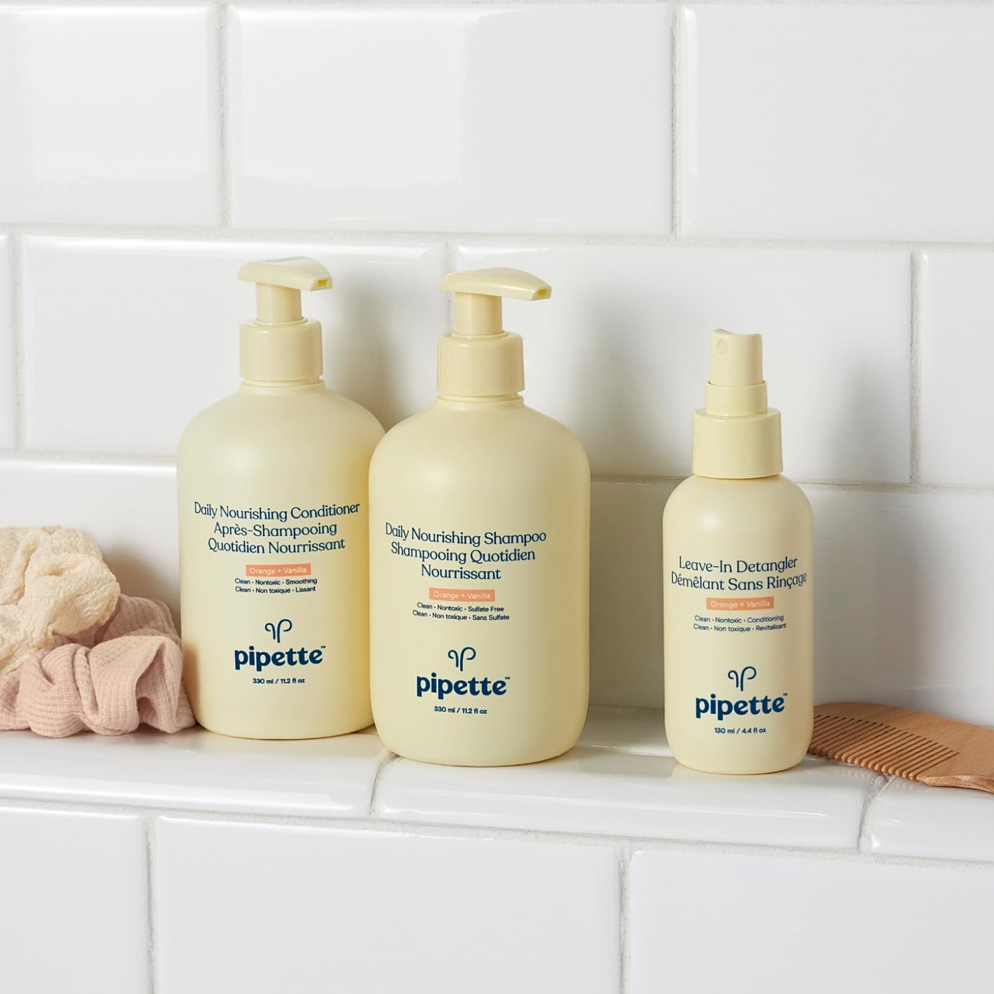 Pipette Daily Nourishing Shampoo - Tear Free Shampoo for Kids, Adds Moisture, 100% Plant-Derived Squalane and Quinoa, Orange + Vanilla Aroma, 11.2 fl Beauty & Personal Care Pipette