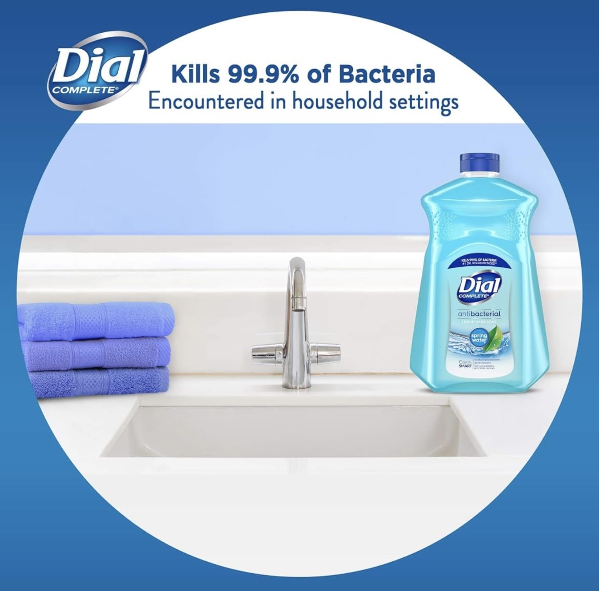 Dial Antibacterial Defense Liquid Hand Soap + Aloe, Spring Water Scent, 52 Fl Oz Hand Soap Refill (Pack of 3), Dermatologist-Tested, Gentle Formula Beauty & Personal Care Dial