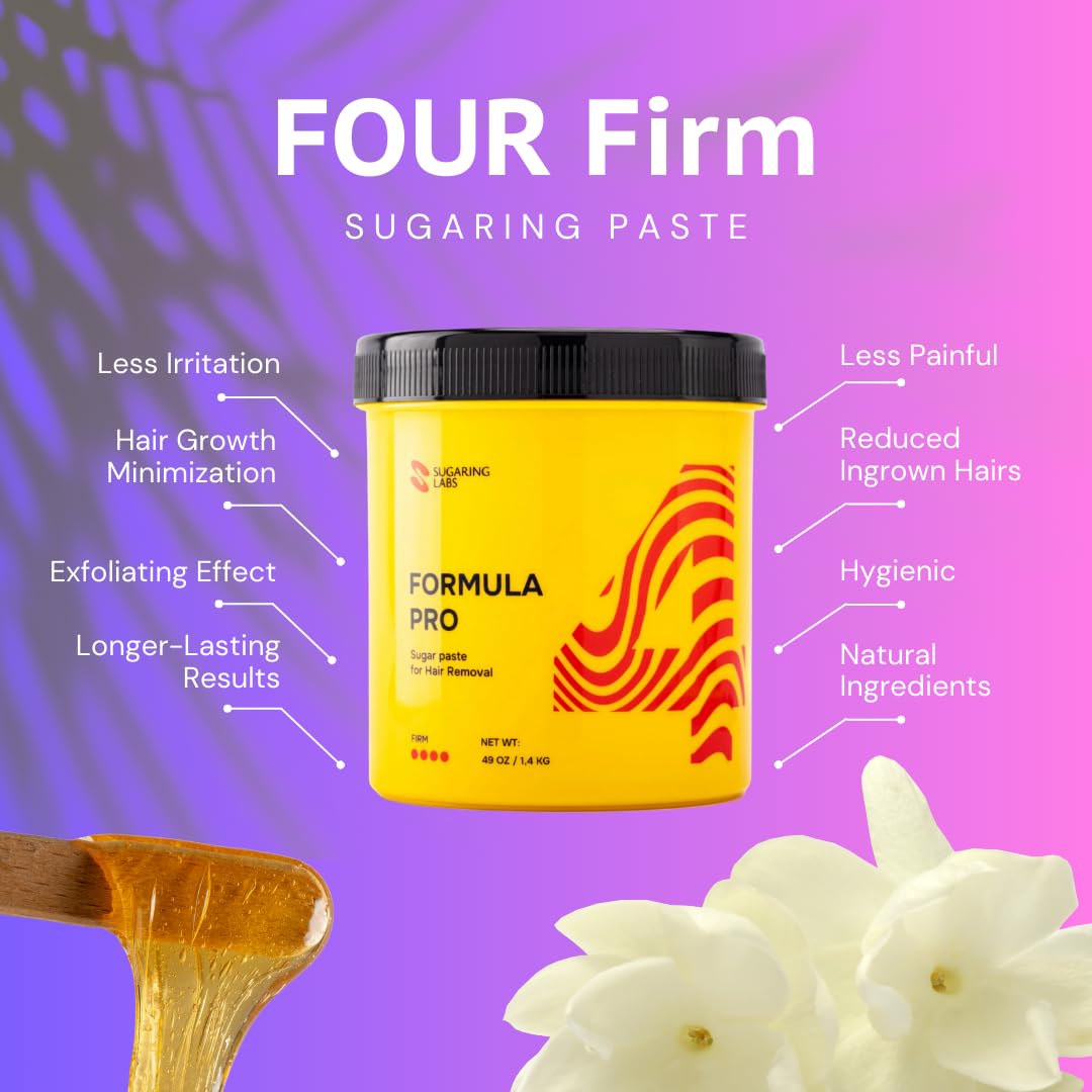 Sugaring Paste FORMULA PRO for Hair Removal FIRM for Brazilian Bikini and Underarms, Sugar Wax Kit for Hot Weather 49 oz / 3lb Beauty and Personal Care Sugaring Labs