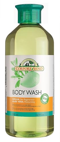 Corpore Sano Shower Gel/Body Wash-Aloe/Seaweed/Argan & Aloe-CERTIFIED ORGANIC-NO PARABENS-500 ml/16.9 fl. oz (BODY WASH ARGAN & ALOE) Beauty & Personal Care Corpore Sano