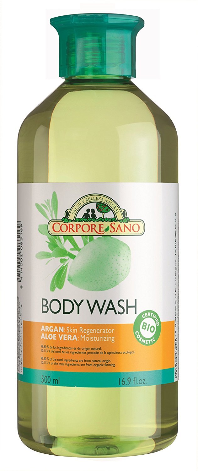 Corpore Sano Shower Gel/Body Wash-Aloe/Seaweed/Argan & Aloe-CERTIFIED ORGANIC-NO PARABENS-500 ml/16.9 fl. oz (BODY WASH ARGAN & ALOE) Beauty & Personal Care Corpore Sano