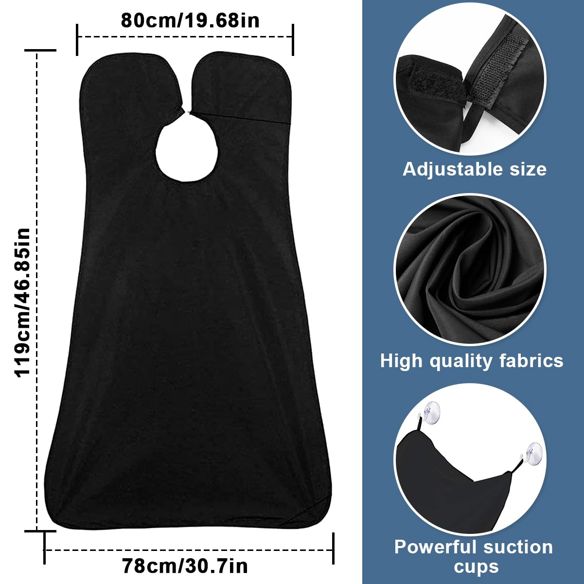 Fun Gift Beard Bib,Beard Apron,Beard Catcher for Men Shaving and Trimming,Non-Stick Beard Cape Grooming Cloth, with 3 Suction Cups, Valentines Day Beauty and Personal Care Fun Gift