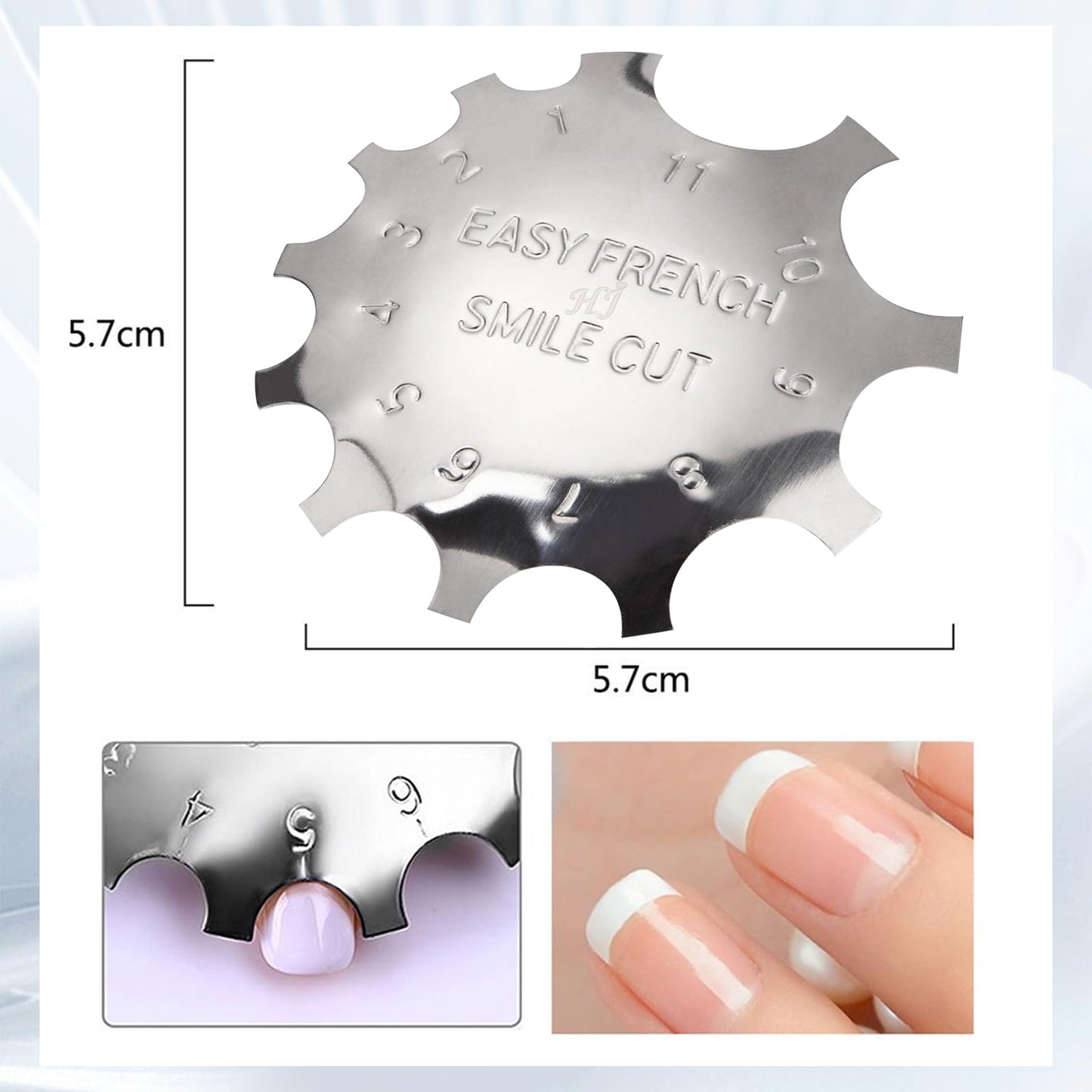 C-Shade Easy French Smile Line Nail Art Manicure Edge Trimmer Nail Cutter Acrylic Tool with 11 Sizes-FS01 Beauty & Personal Care Honey Joy