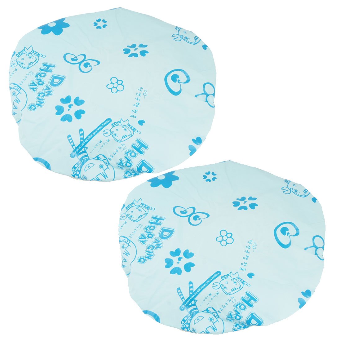 Ruilogod Women Water Resistant Elastic Band Floral Spa Shower Cap Bath Hat Light Blue 2 Pcs (id: fef b4d 41b 443 b5f Beauty and Personal Care Ruilogod