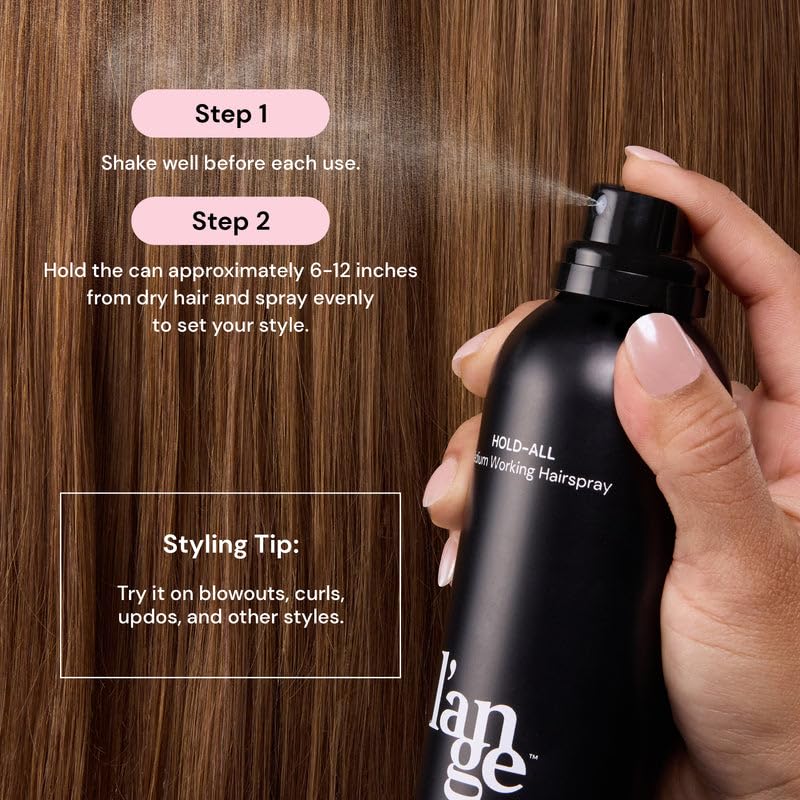 L'ANGE HAIR Hold-All Medium Working Hairspray | Brushable Hairspray | Touchable Finish & Flexible Hold | Hair Sprays For Women | Humidity Resistance Beauty & Personal Care L'ANGE HAIR