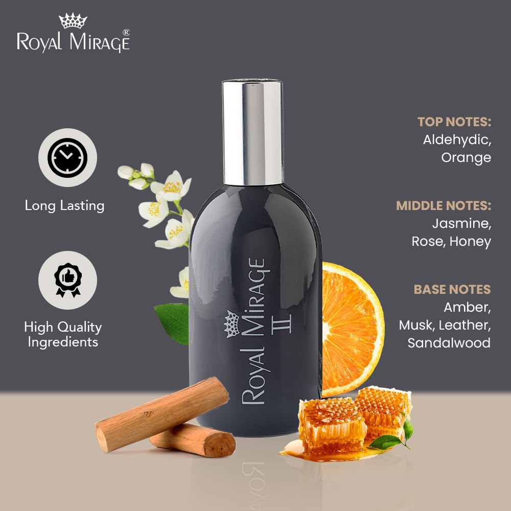 Royal Mirage II Eau de Toilette - Premium Citrus & Jasmine Fragrance Spray - 120ml (4 oz) Long-Lasting EDT - Authentic Heritage Scent Beauty & Personal Care Royal Mirage