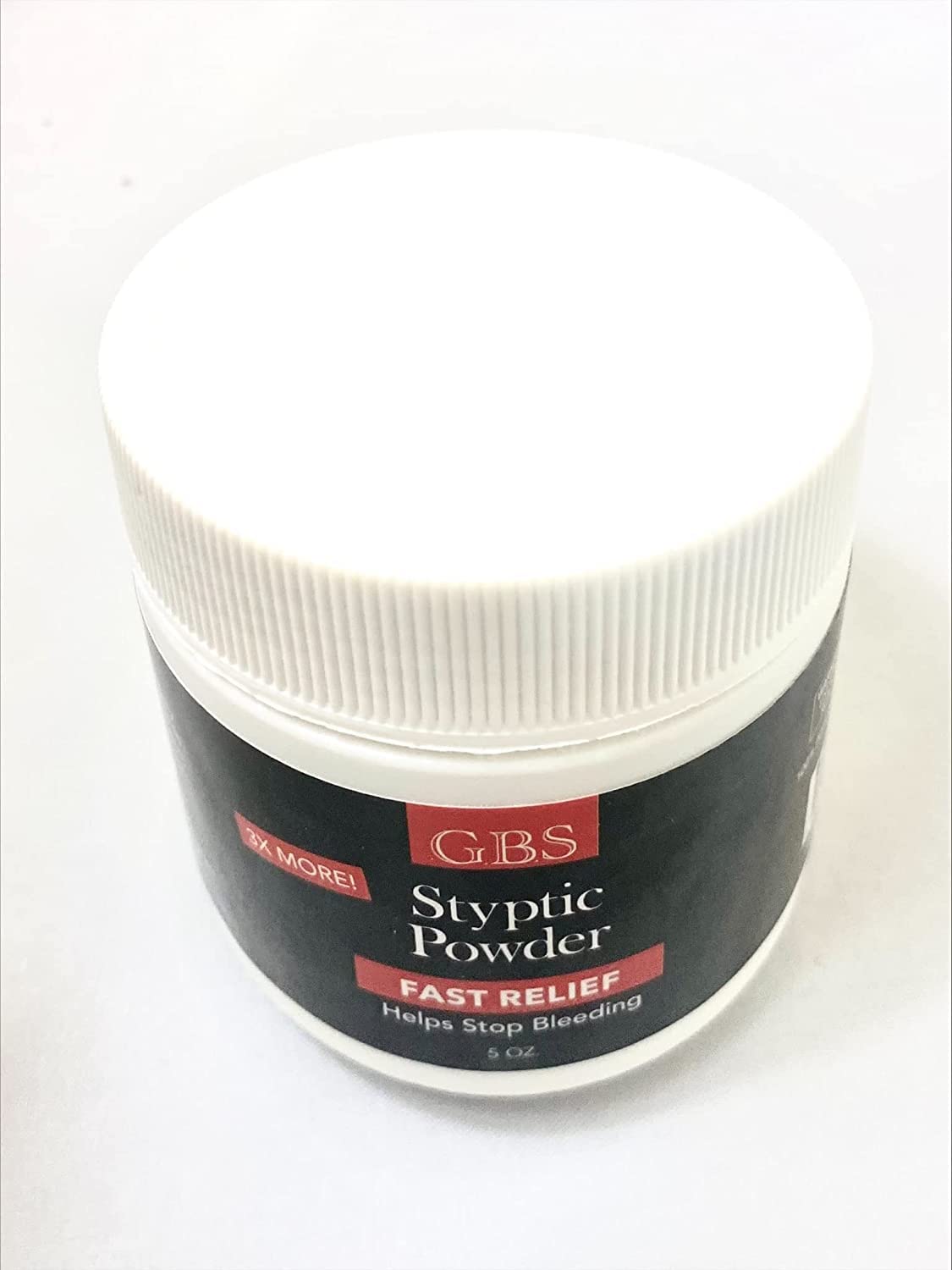 G.B.S Styptic Powder with Sealed Top + Scoop Quick Stop Bleeding, First Aid Useful for Minor Cuts, Nosebleeds, Camping Safety Survival Kit (5oz) (3) Beauty and Personal Care G.B.S