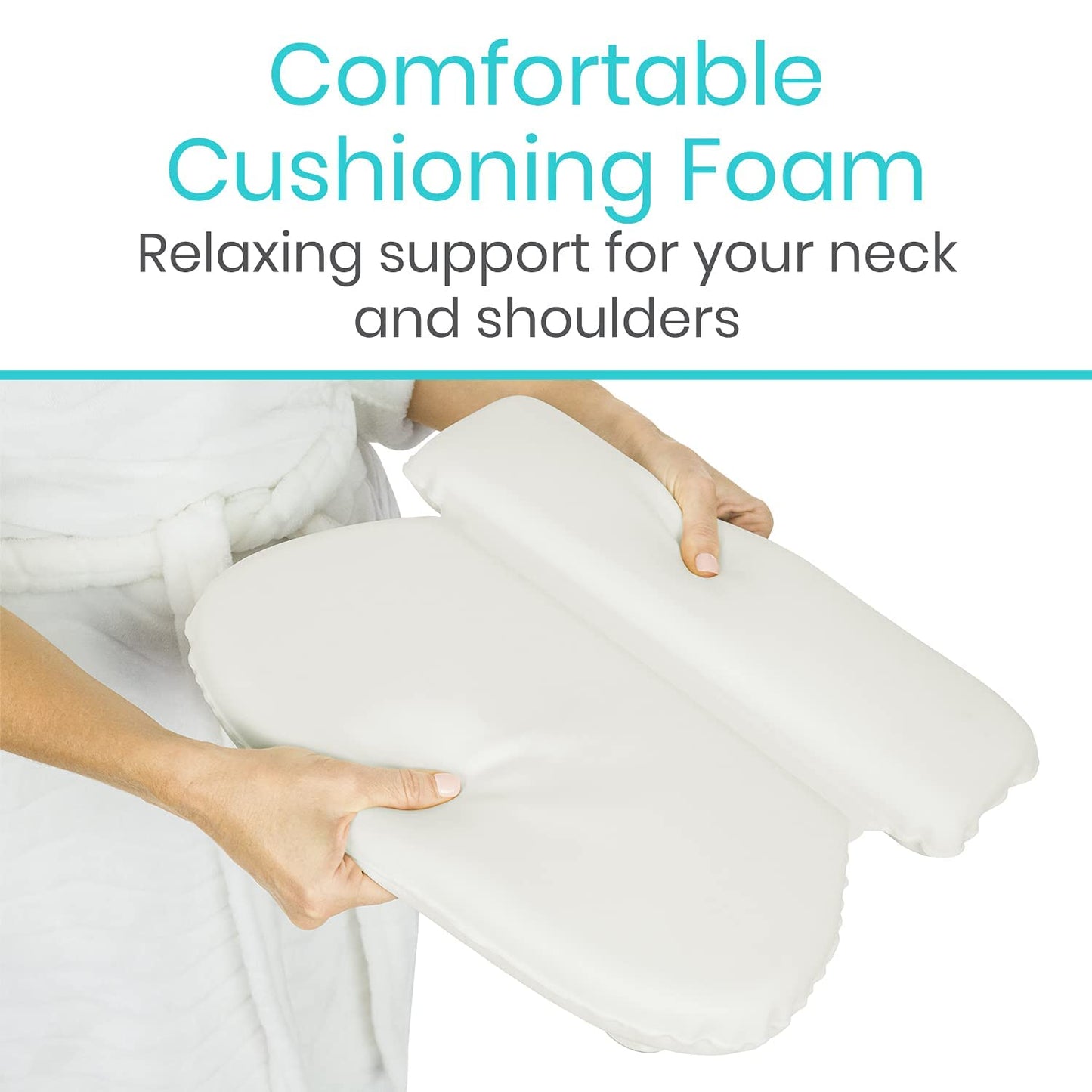 Xtra-Comfort Slip Resistant Large Thick Soft Waterproof Relaxing Spa Bath Pillow, Fits Curved or Straight Back Tubs & Bathtubs Cushion Support Head Beauty and Personal Care Xtra-Comfort