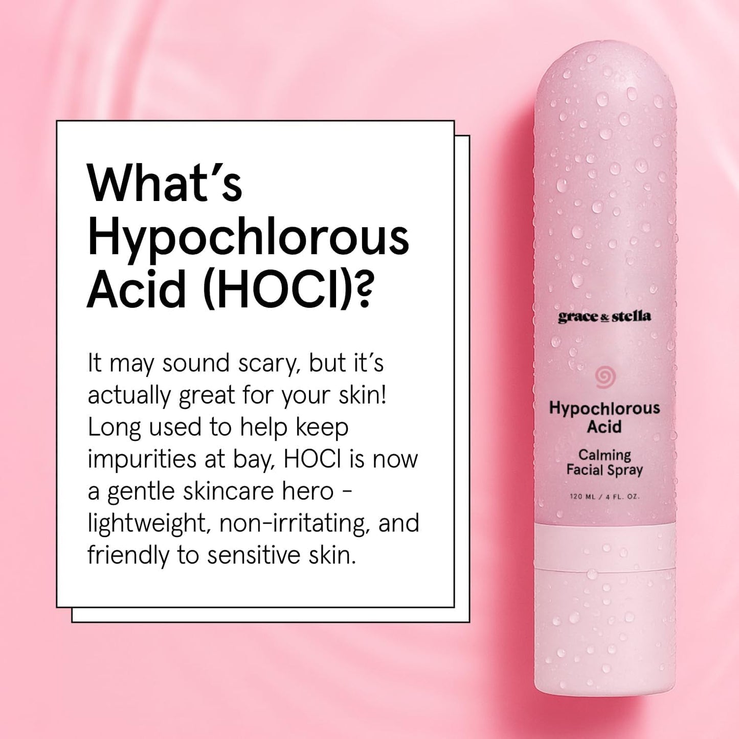 grace & stella Hypochlorous Acid Spray for Face - Body Acne Spray - Gentle Face Mist to Calm Redness & Flare-Ups Back Acne - Soothing Facial Mist Beauty and Personal Care grace & stella