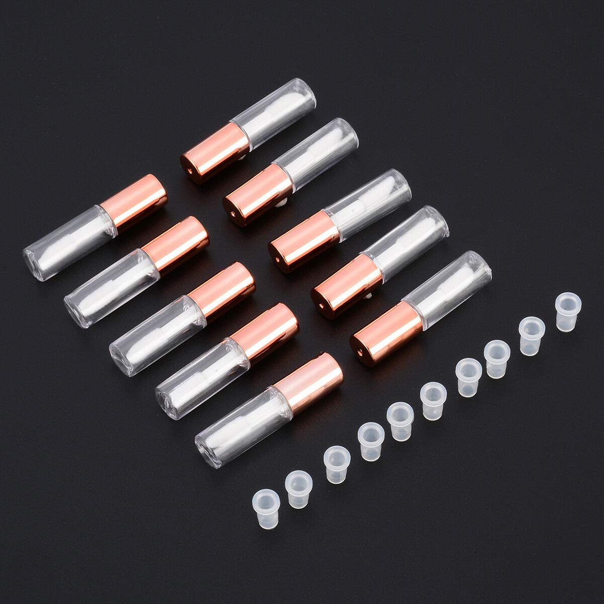 LTKJ 25 Pack 1.2 mL Pretty Empty Lip Gloss Tubes Containers, Clear Mini Refillable Lip Balm Bottles with Rubber Inserts and 3pcs Transfer Pipettes Beauty & Personal Care SKYPRO