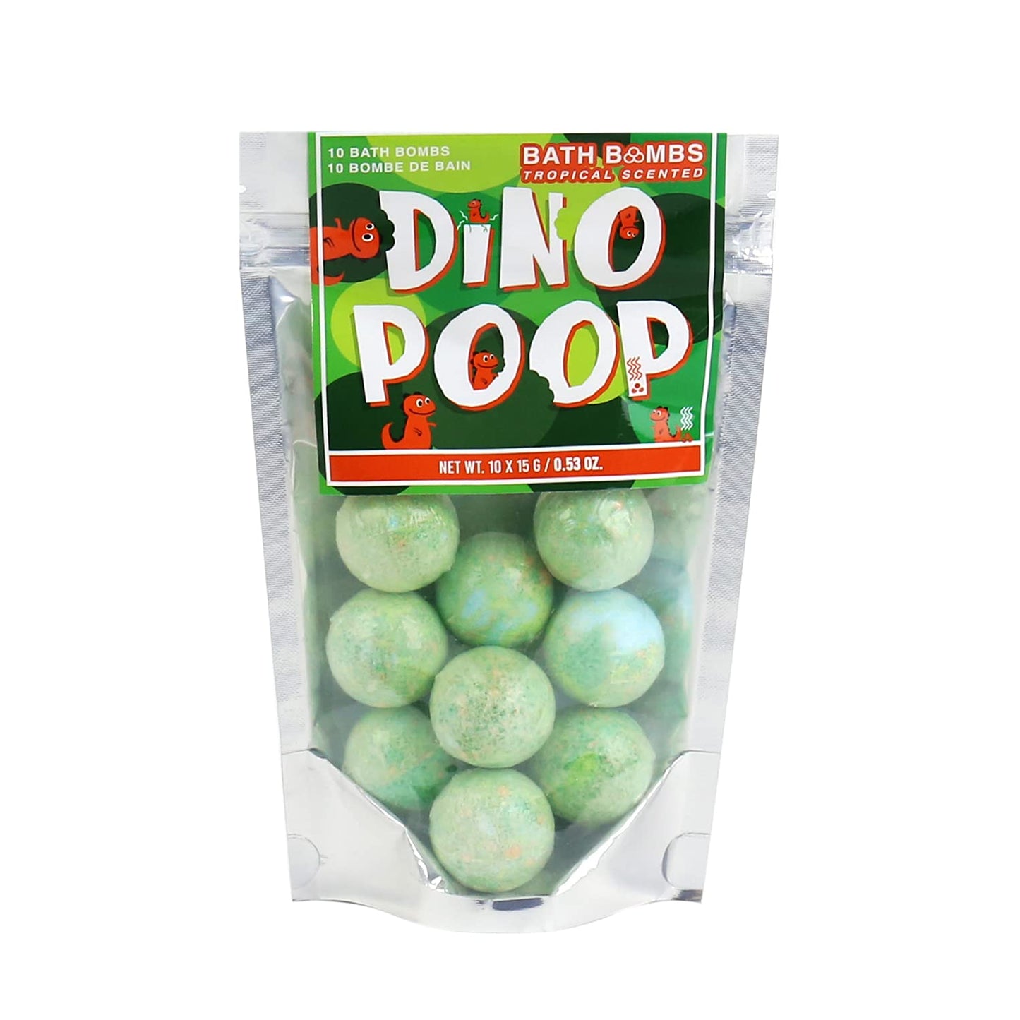 Gift Republic Dino Dinosaur Poop Bath Bombs 10-Pack Tropical Scent 150 Gram Beauty and Personal Care Gift Republic