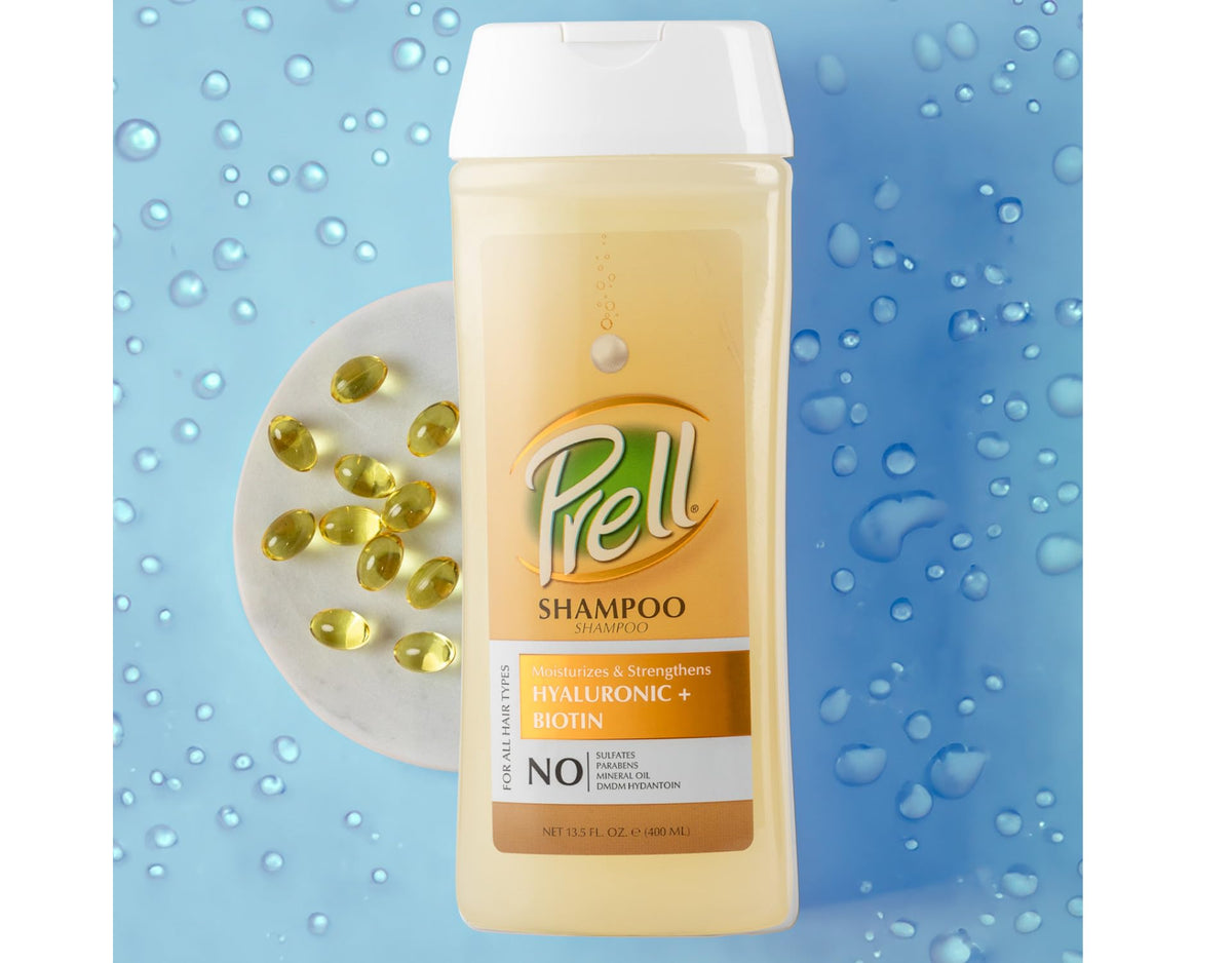 Prell Hyaluronic + Biotin Moisturizes & Strengthens Shampoo for All Hair Types 13.5 fl.oz (Pack of 2)