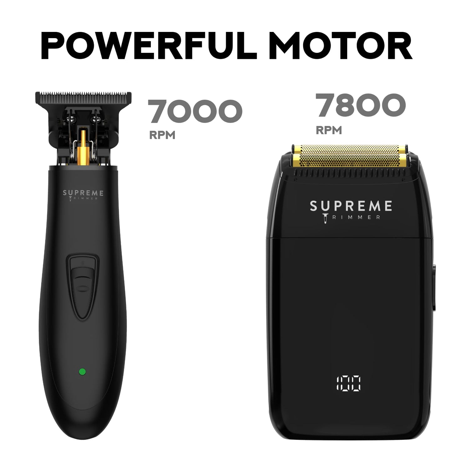 Supreme Trimmer 2-in-1 DLC T-Shaper Trimmer + Crunch Lite Foil Shaver Combo - Barber-Grade Precision, Low Noise, Cordless Travel Kit - Beard Beauty and Personal Care Supreme Trimmer