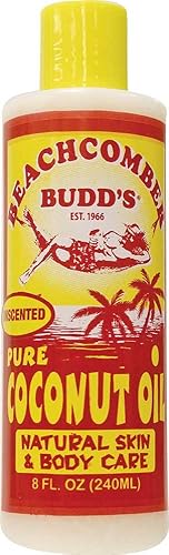 Hawaiian Beachcomber Budd Pure Coconut Oil 8 oz. Unscented 8 Bottles Beauty & Personal Care Beachcomber Budd's