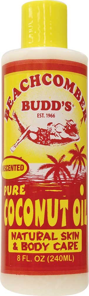 Hawaiian Beachcomber Budd Pure Coconut Oil 8 oz. Unscented 8 Bottles Beauty & Personal Care Beachcomber Budd's