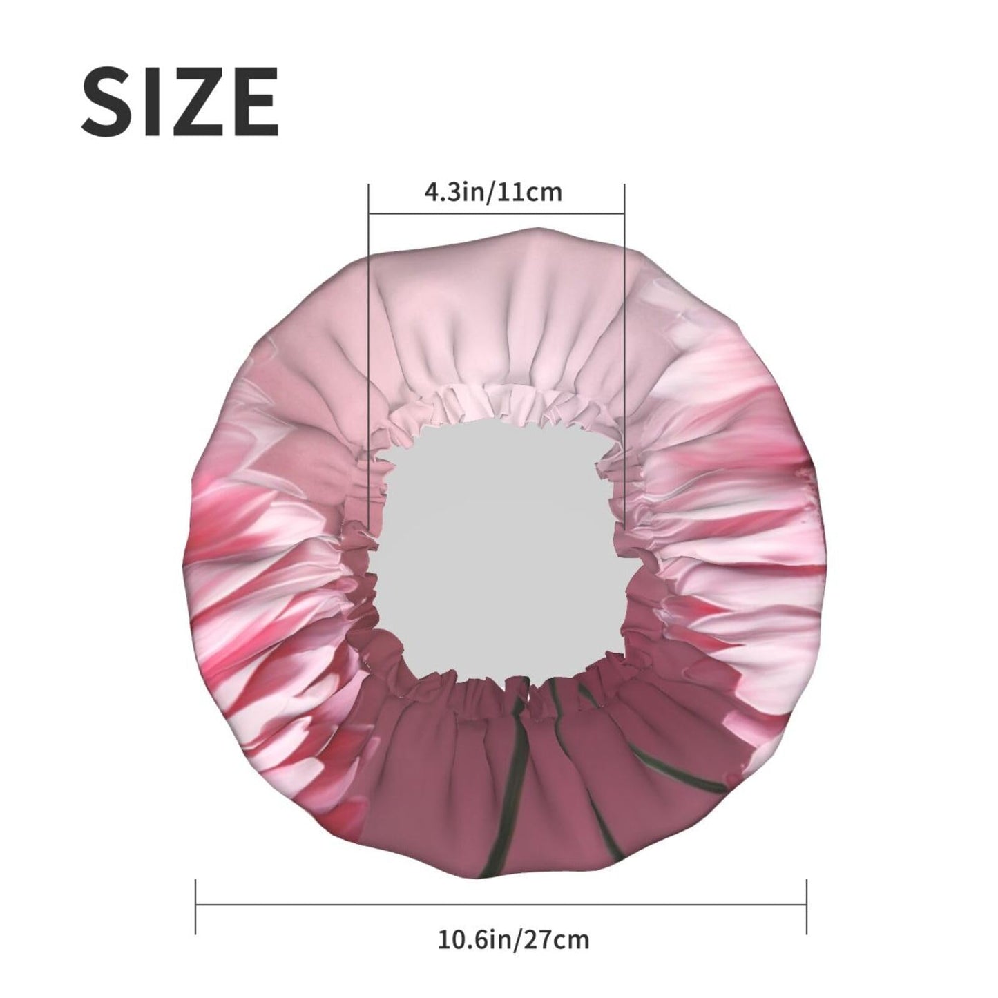 Two pink floral Shower Cap for Women Men Large Reusable Shower Bonnet Double-Layer Waterproof Bath Caps Elastic Band Hair Hat for All Hairstyles Beauty and Personal Care BWLHJKE