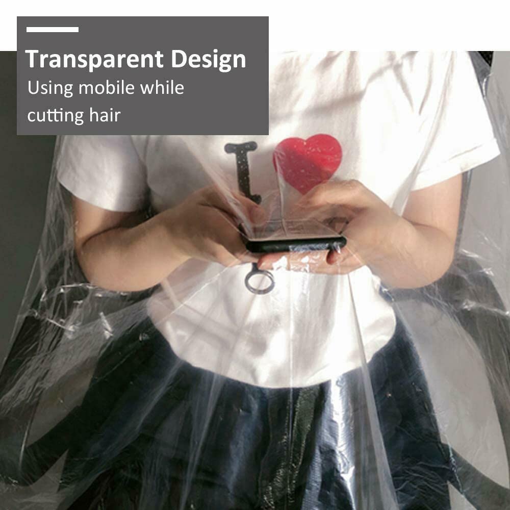 Disposable Hair Cutting Capes Transparent Barber Shawl Apron Waterproof Haircut Gowns Cover Super Light Shampoo Dye Perm Hair Bib Cape Multiple Use at