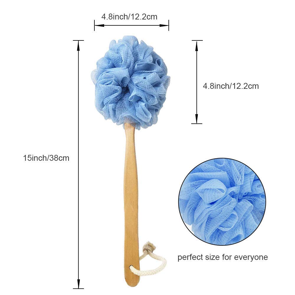 RASDDER Back Scrubber for Shower & Body, Long Handle Bath Brush with Loofah Sponge, Exfoliating Shower Brush for Men and Women Beauty & Personal Care RASDDER