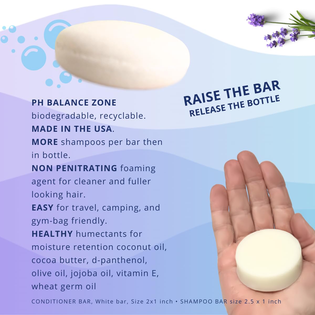SPIRALEAF Solid Shampoo Bar & Conditioner Bar Set, FRESH LAVENDER Essential Oil Blend, Limited Ingredients, Concentrated Formula, Fragrance-Free Beauty & Personal Care Spiraleaf