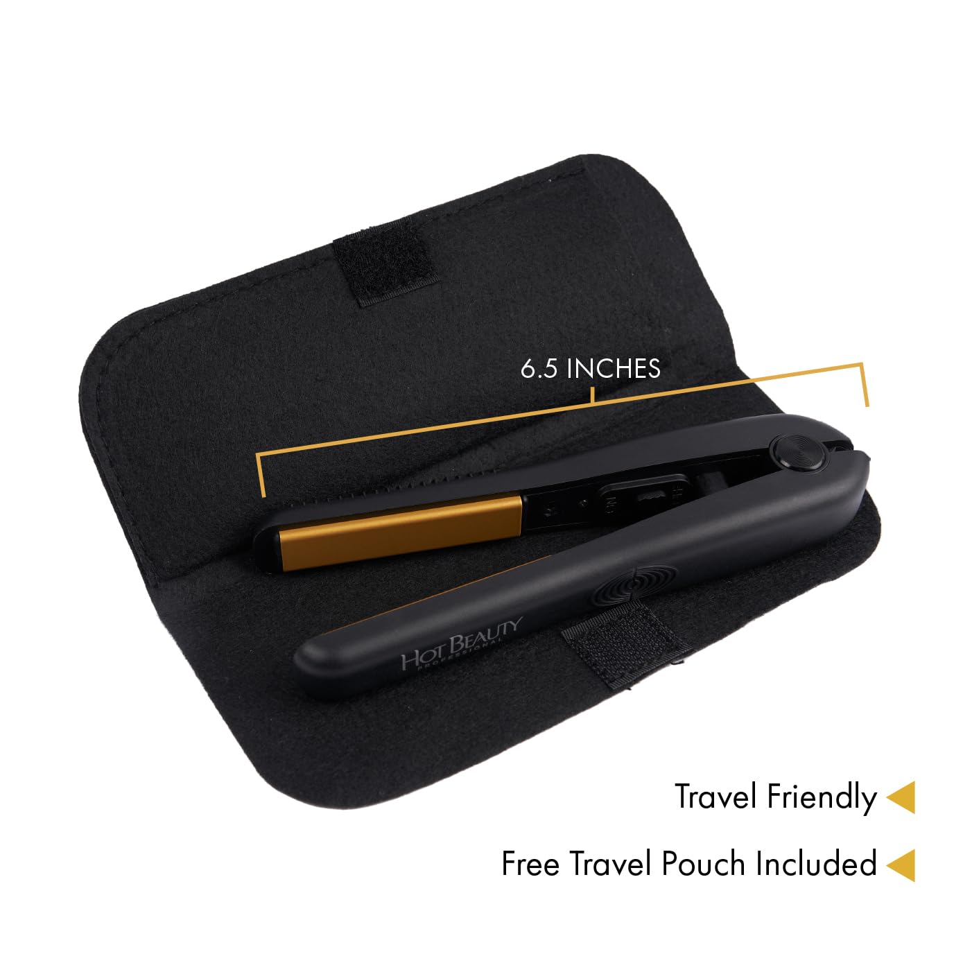 Hot Beauty Professional Ceramic Mini Flat Iron 1/2", Anti-Frizz, Fast Heating, Versatile Styling for Curly & Straight Hair, Ideal for Traveling Beauty & Personal Care Hot Beauty