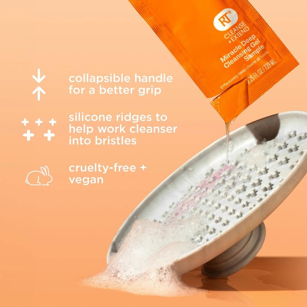 Real Techniques Miracle Brush Cleansing Palette, Makeup Brush Cleaner For Deep Cleaning, Use With Makeup Brush Shampoo, Silicone Ridges & Easy Grip Beauty & Personal Care Real Techniques
