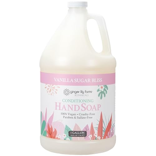 Ginger Lily Farms Botanicals Conditioning Liquid Hand Soap Refill, 100% Vegan & Cruelty-Free, Vanilla Sugar Bliss Scent, 1 Gallon (128 fl oz) Beauty & Personal Care Ginger Lily Farms