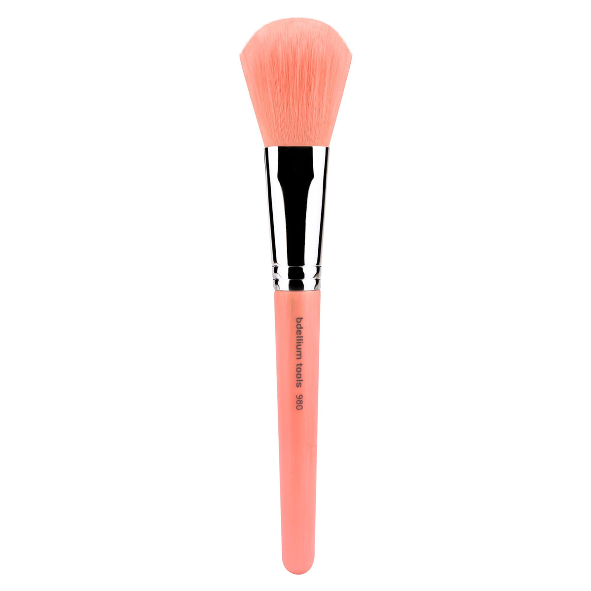 Bdellium Tools Professional Makeup Brush - Pink Bambu Series 980 Large Natural Powder - With Soft Synthetic Fibers, For Airbrushed Finish (Pink, 1pc)