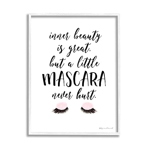 Stupell Industries A Little Mascara Never Hurt Phrase Glam Lashes Beauty & Personal Care Stupell Industries