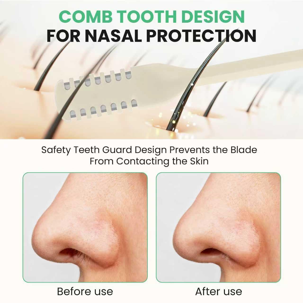MOOSUNER Nasal Hair Cutter - Double-Sided Manual Nose Hair Trimmer for Men & Women, Portable Razor & Remover, Safe Stainless Steel Nose Hair Knife Beauty and Personal Care MOOSUNER